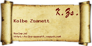 Kolbe Zsanett névjegykártya